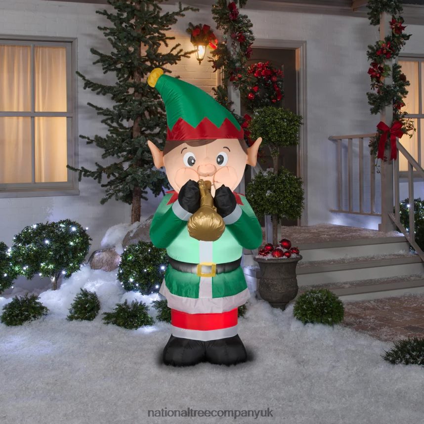 decoration | National Tree Company Inflatable Trumpet Playing Elf LED Lights Plug In Christmas Collection 6 Feet F2L4F665
